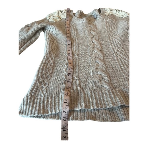 2 Anthro Knitted & Knotted Grey Wool Alpacas Sweaters Cable Knit Crochet Size XS - Picture 11 of 16